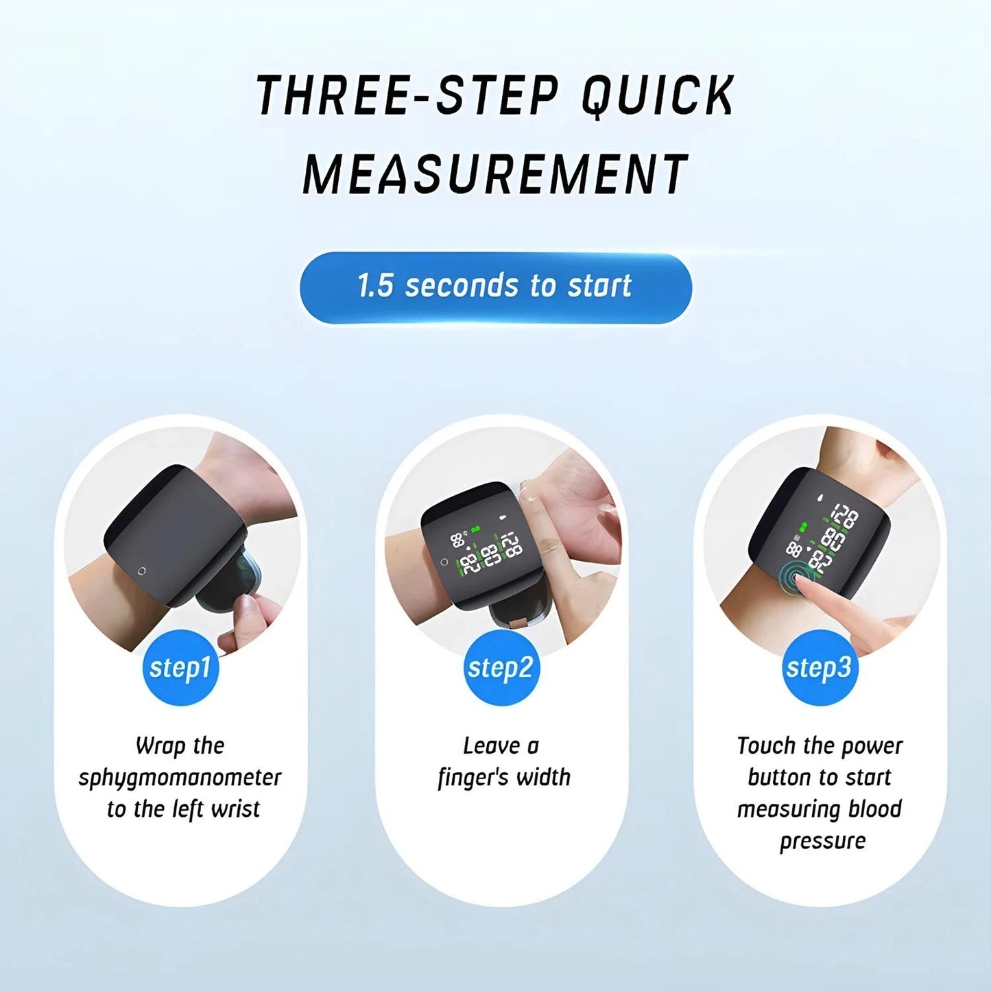 Smart Bracelet with LED Display – BP Monitoring – Touchscreen Wristband