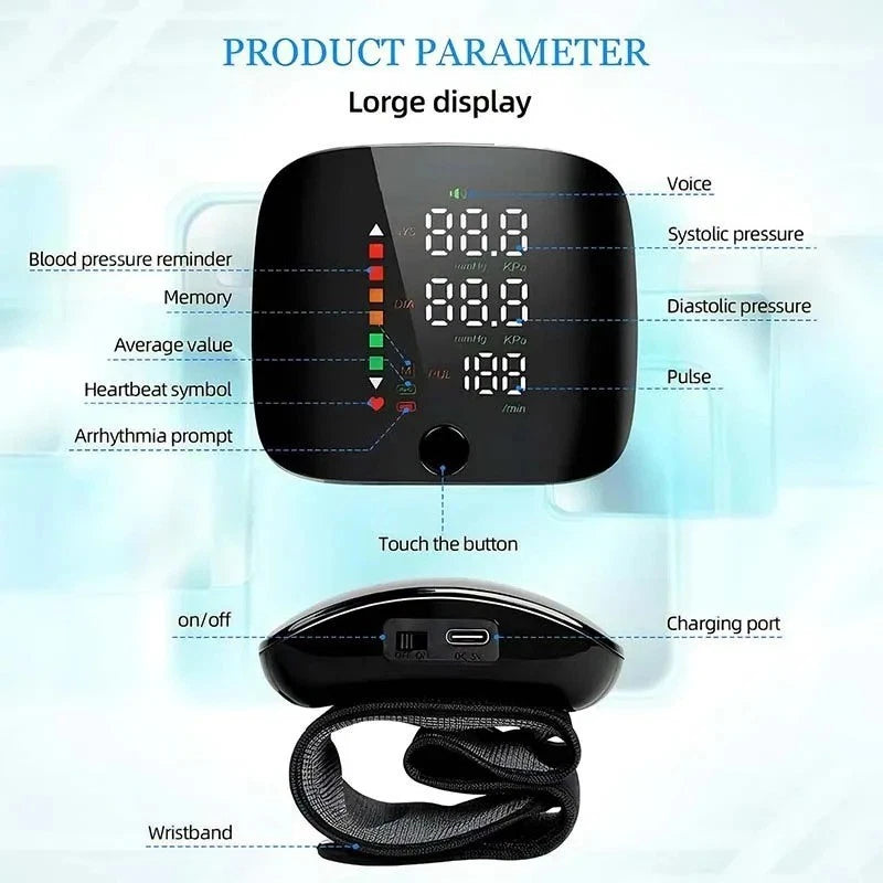 Smart Bracelet with LED Display – BP Monitoring – Touchscreen Wristband